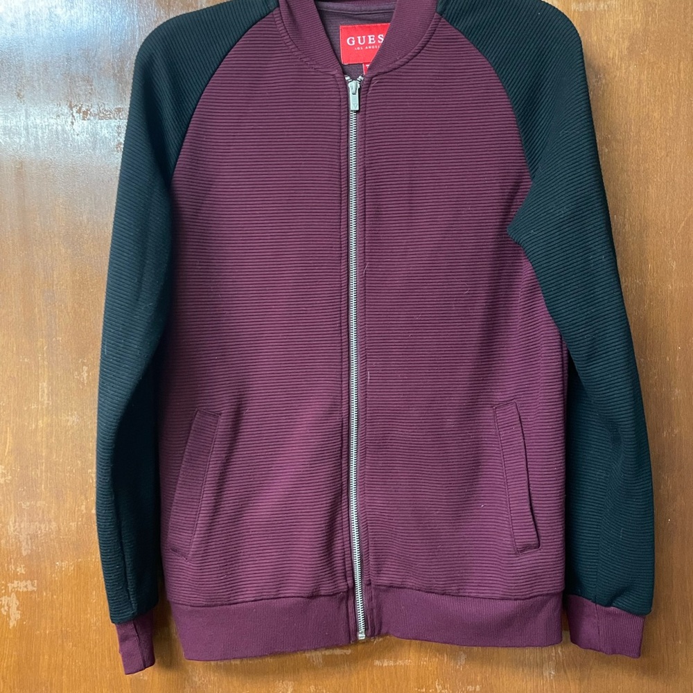 Guess Deep Burgundy Ribbed Jacket